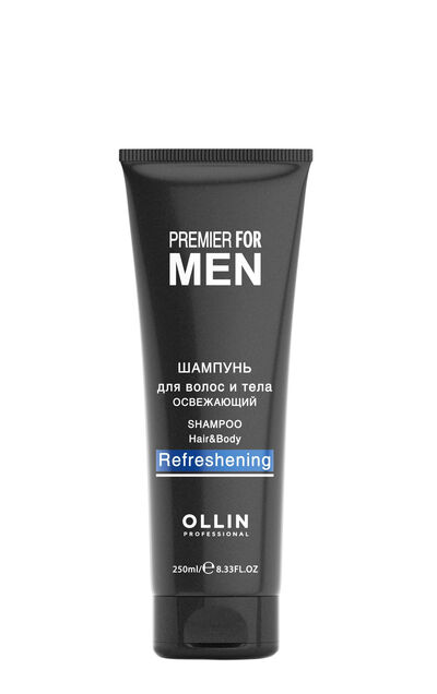 Ollin Professional Шампунь освежающий для волос и тела Premier For Men