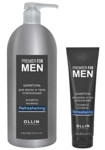 Ollin Шампунь для волос и тела освежающий Premier For Men