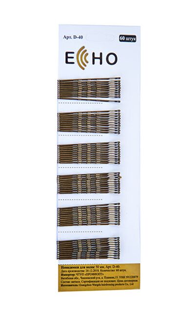 ECHO Невидимки для волос 5 см, 60 шт
